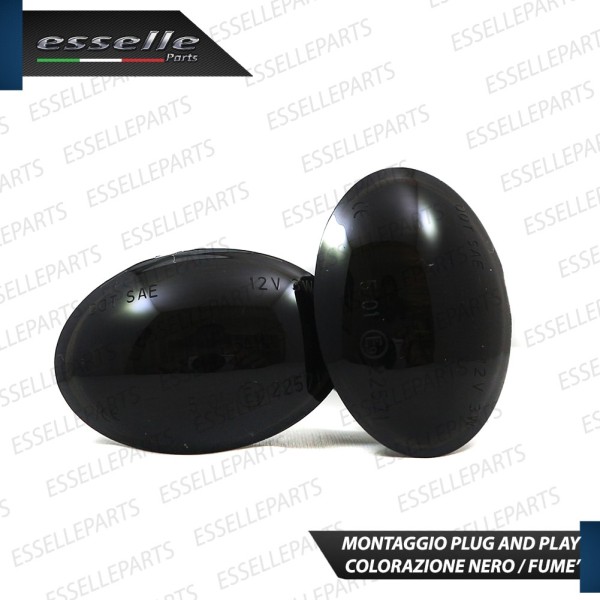 Placchette Dinamiche Laterali nere a 9 led per frecce specifiche per Fiat 500