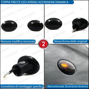 Placchette Dinamiche Laterali nere a 9 led per frecce specifiche per Lancia Lybra