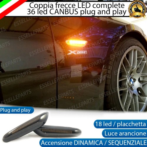 Placchette Dinamiche Laterali nere a 18 led per frecce specifiche per BMW X3 E83