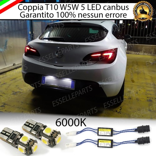 Coppia Luci Targa 5 LED Per Opel Astra J Canbus 6000K Bianco Ghiaccio