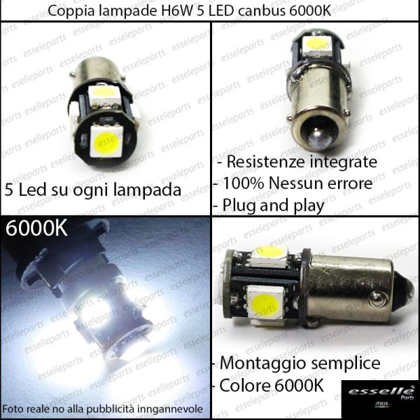 COPPIA LUCI POSIZIONE LED H6W LANCIA THESIS CANBUS NO ERROR