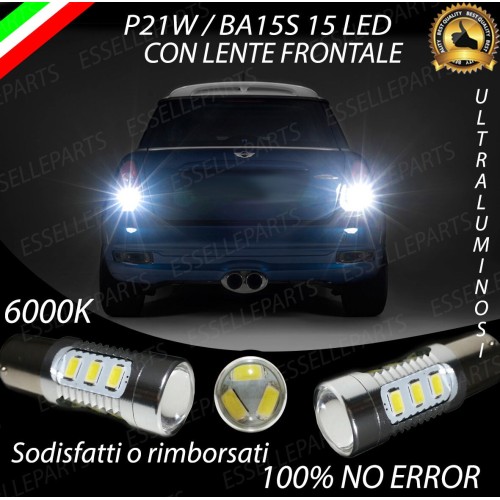 Coppia lampade Luci Retromarcia P21W 15 LED con lente 6000K MINI R56 Fino al 2010