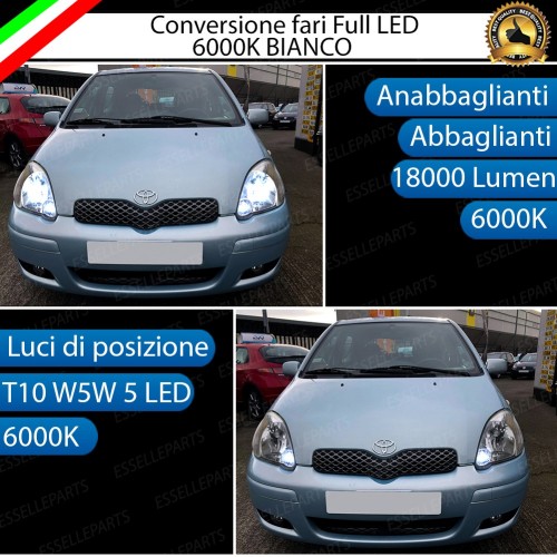 Lampade a LED H4 + T10 per TOYOTA YARIS VERSO Luce Bianca
