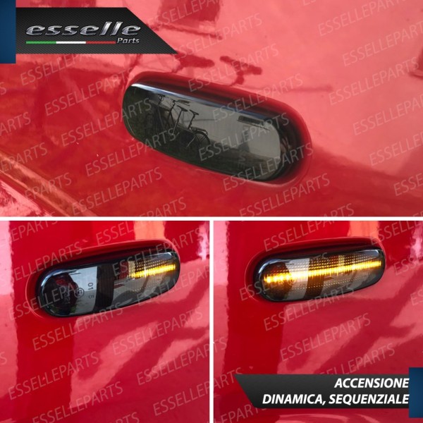 Placchette Dinamiche Nere Laterali a 21 led per frecce per Grande Punto ABARTH