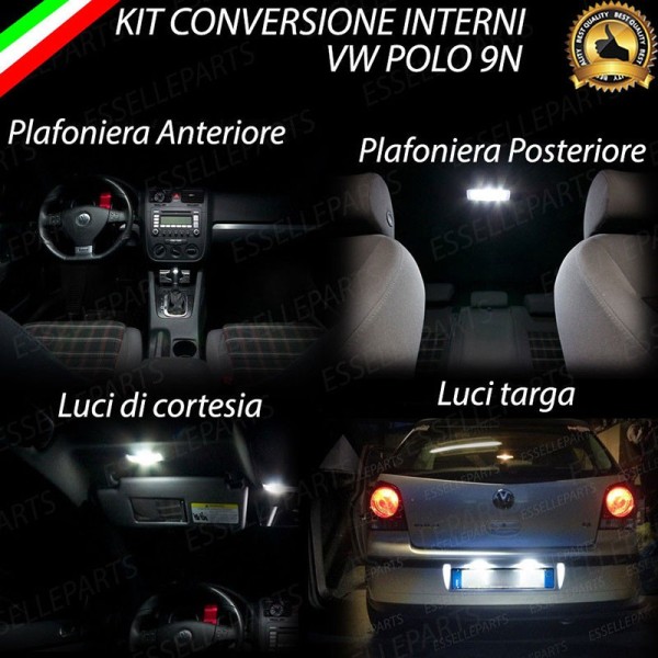 Kit LED interni + Luci targa LED 6000K bianco Canbus VW Polo 9N Restyling Dal 2006