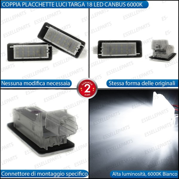 Placchette Luci Targa Led RENAULT LAGUNA II canbus 6000k placchetta