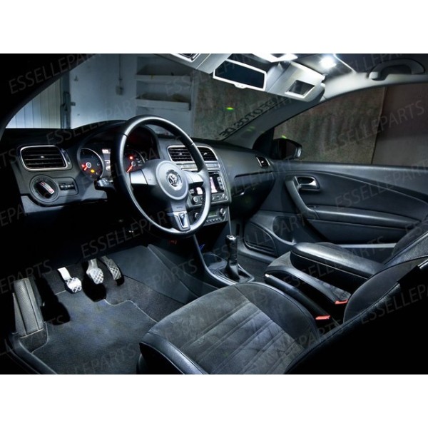 Kit LED interni + Luci targa LED 6000K bianco Canbus VW Polo 6R 6C1 Dal 2014