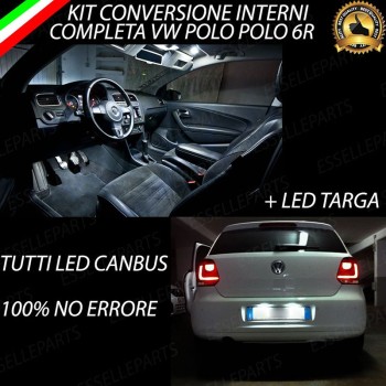 Kit LED interni + Luci targa LED 6000K bianco Canbus VW Polo 6R 6C1 Dal 2014