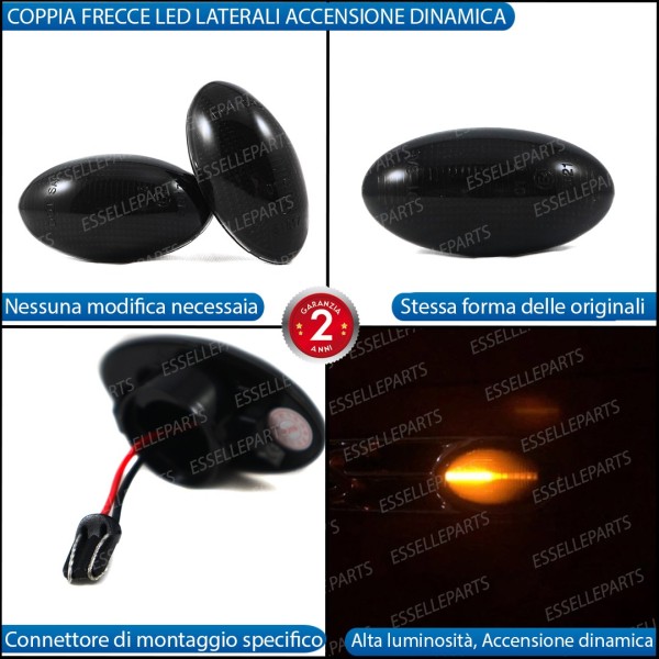 Placchette Dinamiche Nere fumè Laterali per frecce specifiche per MINI R50 R52 R53