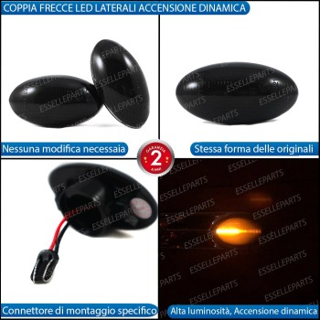 Placchette Dinamiche Nere fumè Laterali per frecce specifiche per MINI R50 R52 R53