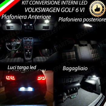 Kit LED interni + Luci targa LED 6000K Bianco Canbus VW Golf MK6