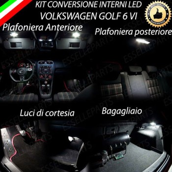 Kit LED interni + Antipozzanghera LED 6000K Bianco Canbus VW Golf MK6