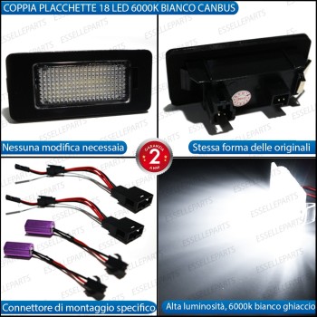 Placchette Complete da 18 LED per Luci targa specifiche per SKODA KAMIQ