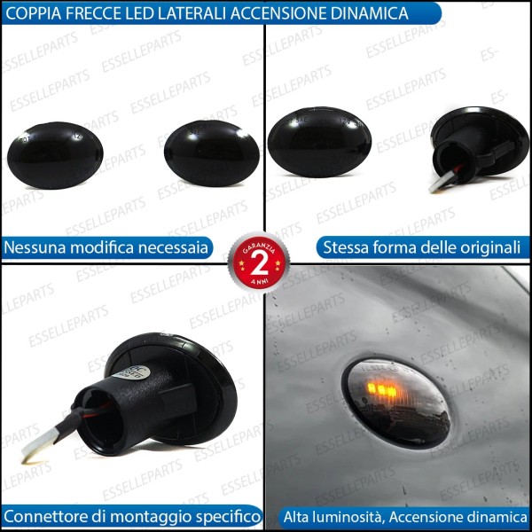 Placchette Dinamiche Laterali nere a 9 led per frecce specifiche per ALFA ROMEO 4C
