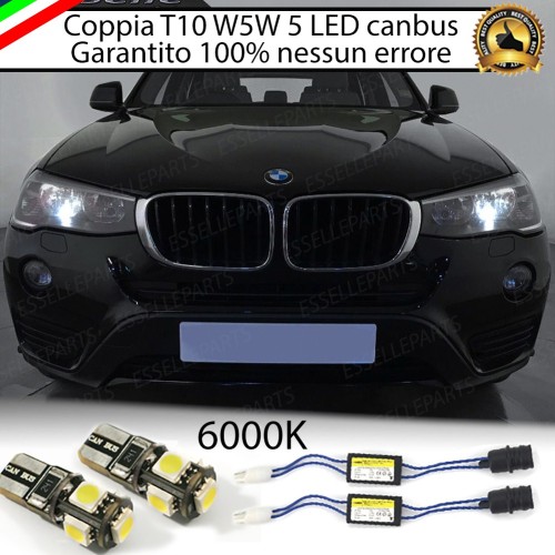 Coppia Luci Posizione 5 LED Per Bmw X3 F25 Canbus 6000K Bianco Ghiaccio