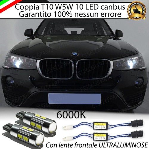 Coppia Luci Di Posizione 10 LED Per Bmw X3 F25 Canbus 6000K Bianco Ghiaccio