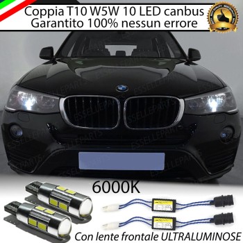 Coppia Luci Di Posizione 10 LED Per Bmw X3 F25 Canbus 6000K Bianco Ghiaccio