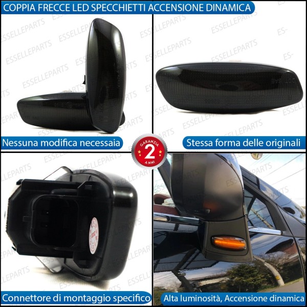 Placchette Dinamiche Laterali nere fumè led per frecce specchietti CITROEN C4 picasso