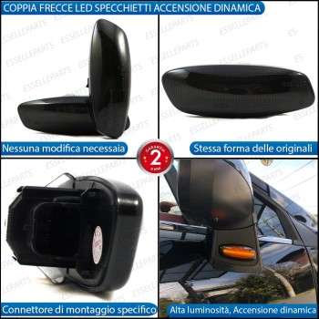 Placchette Dinamiche Laterali nere fumè led per frecce specchietti CITROEN C4 picasso