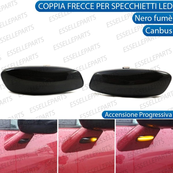 Placchette Dinamiche Laterali nere fumè led per frecce specchietti CITROEN C5 mk2