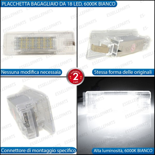 PLAFONIERE A LED bagagliaio 6000K Canbus Luce Bianca LED VOLKSWAGEN GOLF  7.5 RESTYLING