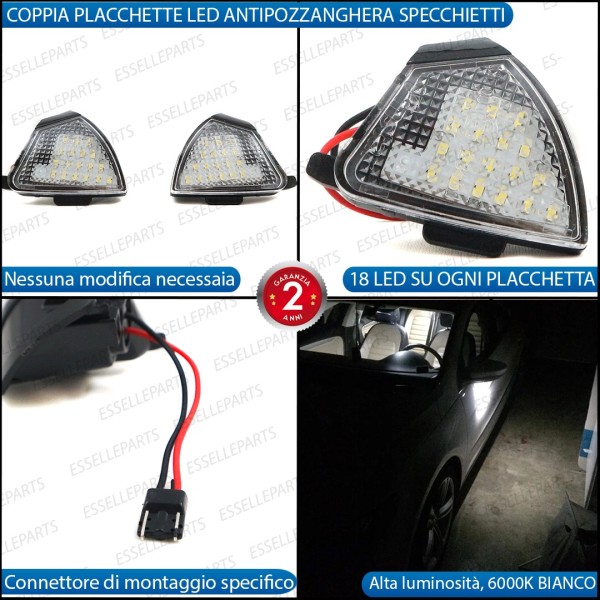 KIT PLACCHETTE LED CORTESIA SPECCHIETTI 6000K BIANCO CANBUS VW EOS MK1