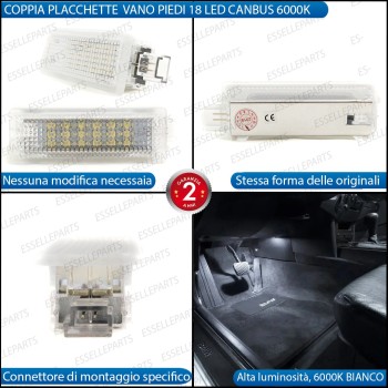 Placchette Vano Piedi 18 LED 6000K Bianco BMW Serie 3 E92 E93