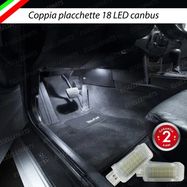 Coppia placchette LED Vano Piedi da 18 Led 6000K bianco ghiaccio Mini Cooper R56