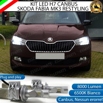 Kit Full LED H7 8000 Lumen 6000K bianco Anabbaglianti SKODA Fabia 3 Restyling