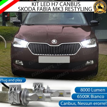 Kit Full LED H7 8000 Lumen 6000K bianco Abbaglianti SKODA Fabia 3 Restyling