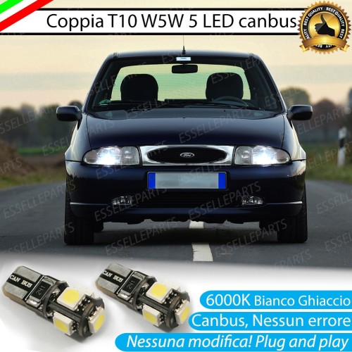 Coppia luci di posizione T10 W5W 5 LED canbus 6000K Ford Fiesta MK4 Fino al 08-1999