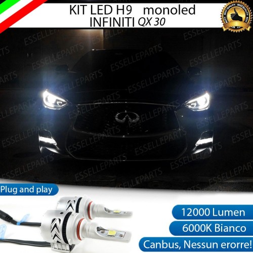 Kit Mono led H9 INFINITI QX30 12000 lumen ANABBAGLIANTI / ABBAGLIANTI