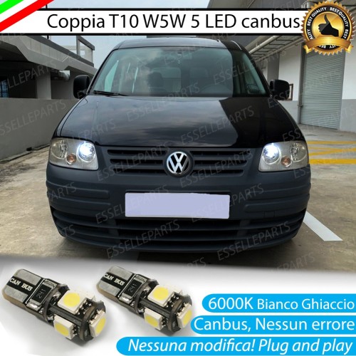Coppia luci di posizione T10 W5W 5 LED canbus 6000K VW Caddy MK3 Pre-Restyling