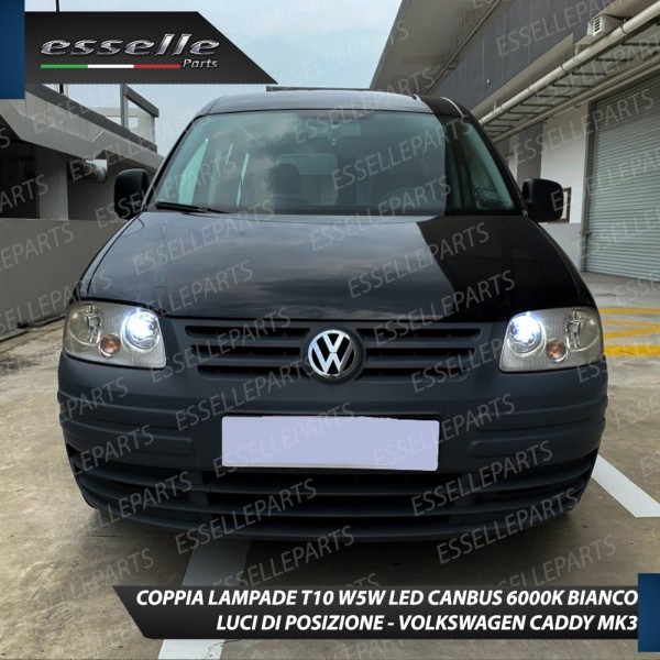 Coppia luci di posizione T10 W5W 5 LED canbus 6000K VW Caddy MK3 Pre-Restyling