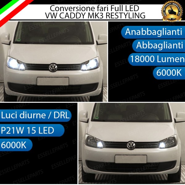 Conversione Fari Full LED 6000K bianco VW Caddy MK3