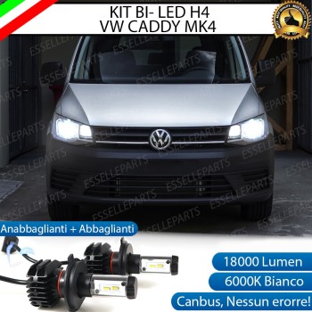 Kit Full LED H4 18000 Lumen 6000K bianco Volkswagen Caddy 4 Fari a parabola singola