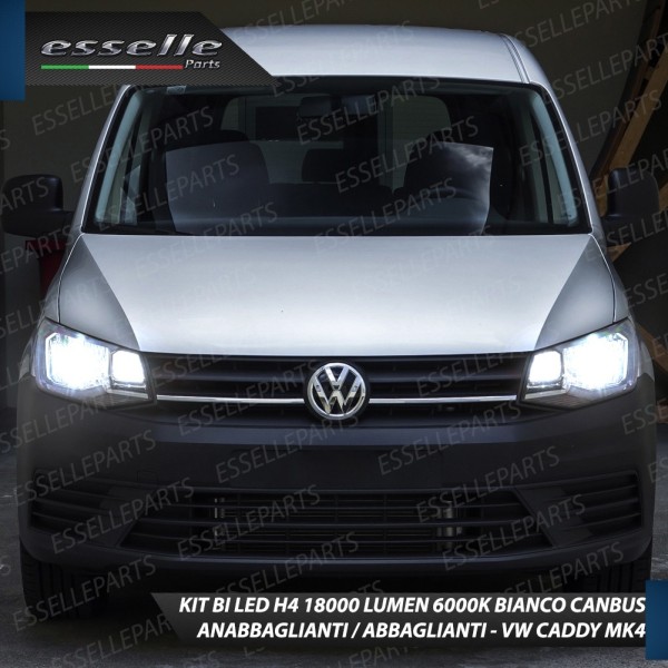 Kit Full LED H4 18000 Lumen 6000K bianco Volkswagen Caddy 4 Fari a parabola singola
