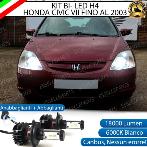 Kit Full LED H4 18000 Lumen 6000K bianco per HONDA CIVIC 7G FINO AL 2003