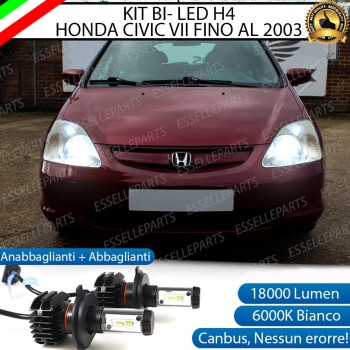 Kit Full LED H4 18000 Lumen 6000K bianco per HONDA CIVIC 7G FINO AL 2003