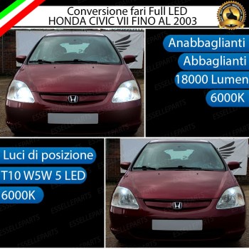 Conversione Fari Full LED 6000K bianco Honda Civic 7G