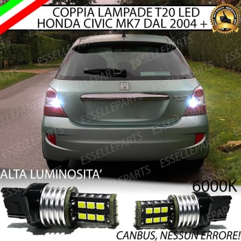 Luci Retromarcia 15 LED T20 6000K Bianco Canbus per HONDA CIVIC 7G Dal 2004
