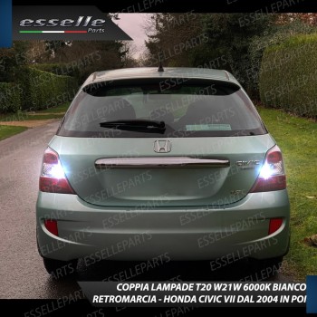 Luci Retromarcia 15 LED T20 6000K Bianco Canbus per HONDA CIVIC 7G Dal 2004