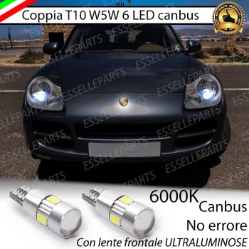 Coppia luci di posizione T10 W5W 6 LED canbus 6000K Porsche Cayenne Pre-Restyling Coppia luci di posizione T10 W5W 6 LED canbus 6000K Porsche Cayenne Pre-Restyling