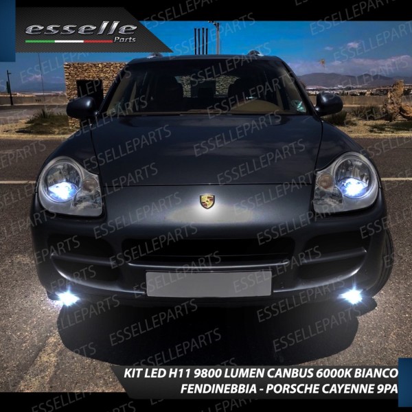 Kit Full LED H8 9800 Lumen 6000K bianco Fendinebbia per Porsche Cayenne Pre-Restyling