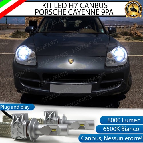 Kit Full LED H7 8000 Lumen 6000K bianco Anabbaglianti PORSCHE CAYENNE PRE-RESTYLING