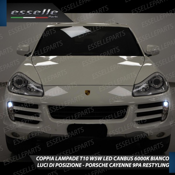 Coppia luci di posizione T10 W5W 6 LED canbus 6000K Bianco Porsche Cayenne Restyling