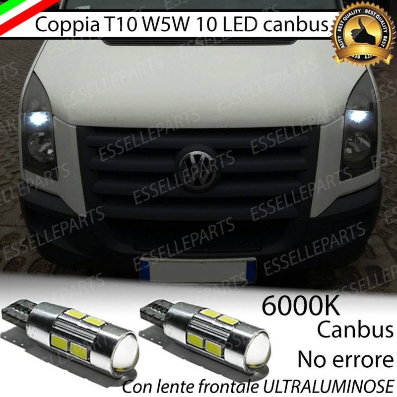 Luci Posizione Led CANBUS T10 W5W 6000K 10 Led SMD Con LENTE Coppia  Lampadine NO ERRORE Bianco Ghiaccio : : Auto e Moto