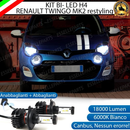 Kit Full LED H4 18000 Lumen 6000K bianco per RENAULT TWINGO MK2 RESTYLING