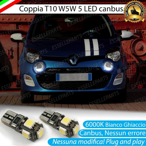 Coppia luci di posizione T10 W5W 5 LED canbus 6000K Renault Twingo MK2 Restyling