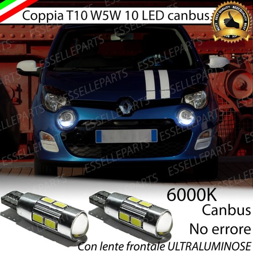Coppia luci di posizione T10 W5W 10 LED canbus 6000K Renault Twingo 2 Restyling